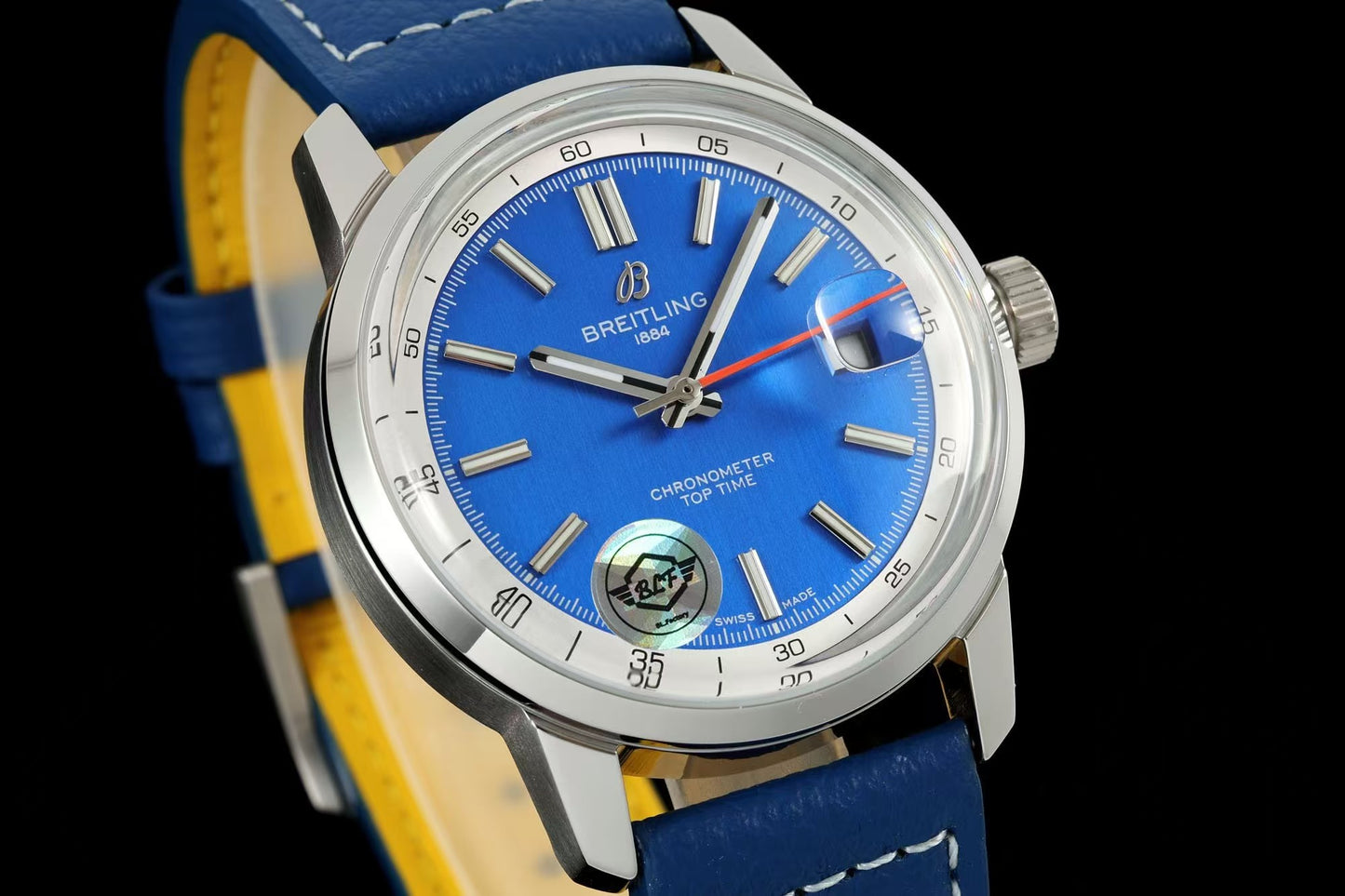 Top Time B31 38mm SSLE BlueStk Dial Yellow Hand BLF AB31