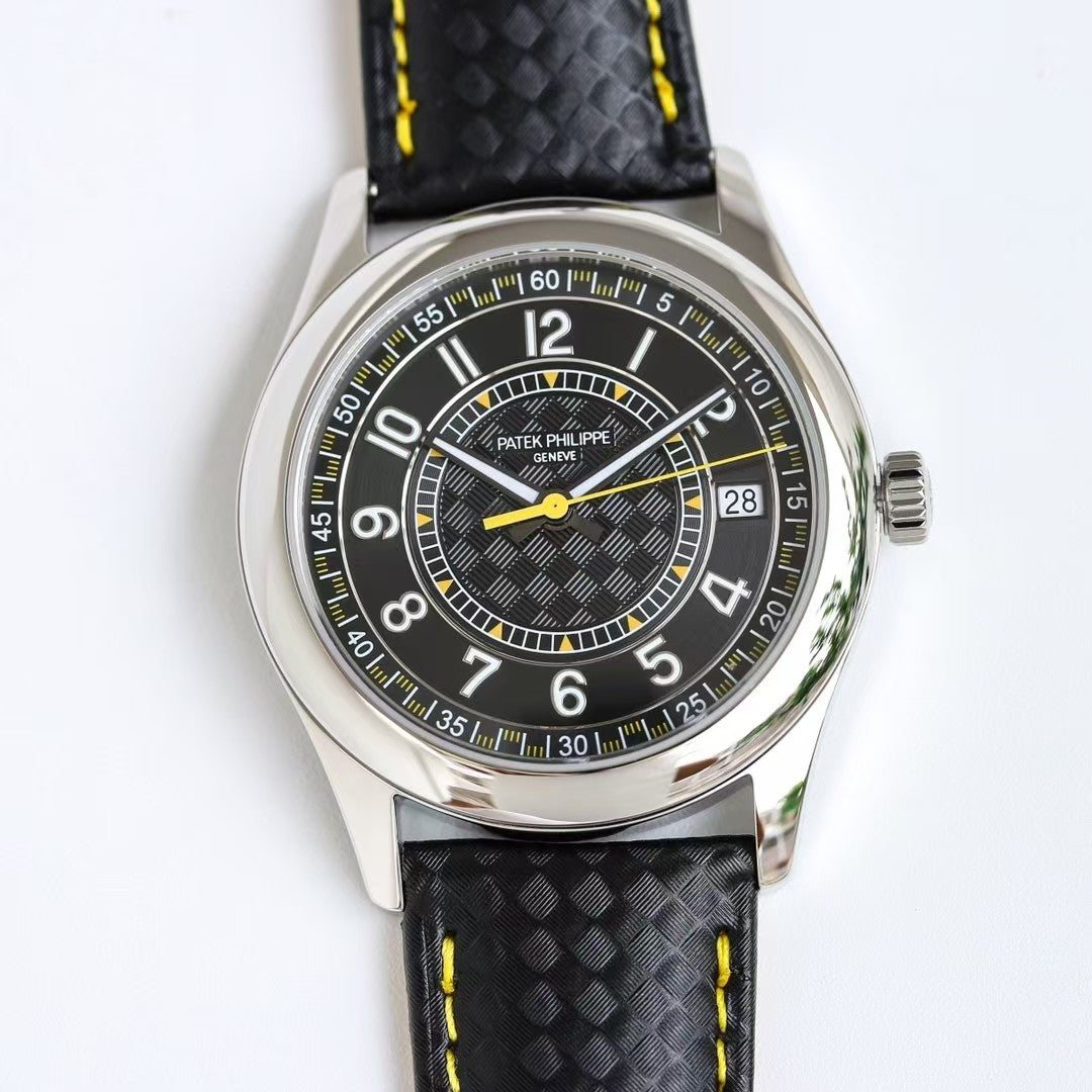 Calatrava 6007 40mm SS/LE Black/Yellow PPF 330SC
