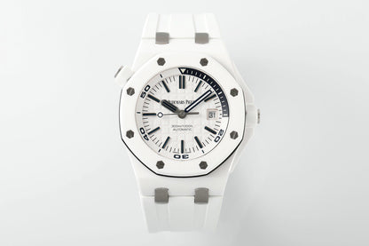 Royal Oak 15707CB 42mm White Ceramic/RU White Dial JF SA3120