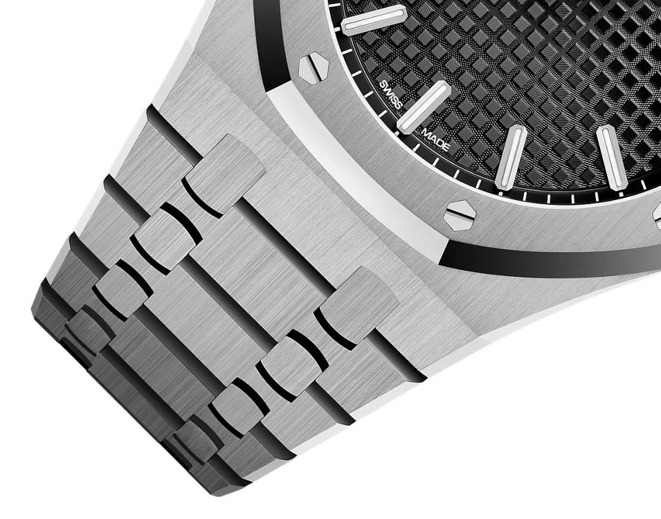 Royal Oak 41mm 15500 SS/SS Black/Stk OCTA SA4302 (Free Sprung)