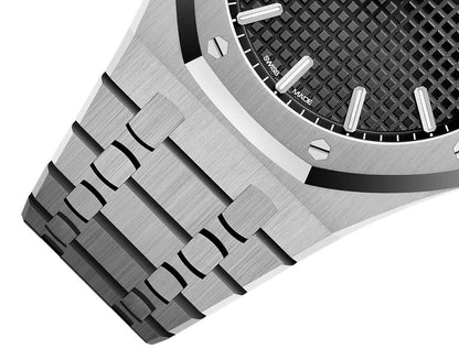 Royal Oak 41mm 15500 SS/SS Black/Stk OCTA SA4302 (Free Sprung)