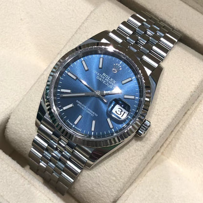 Datejust 126234 36mm Oys SS/SS Blue Textured/Stk ARF DD3235