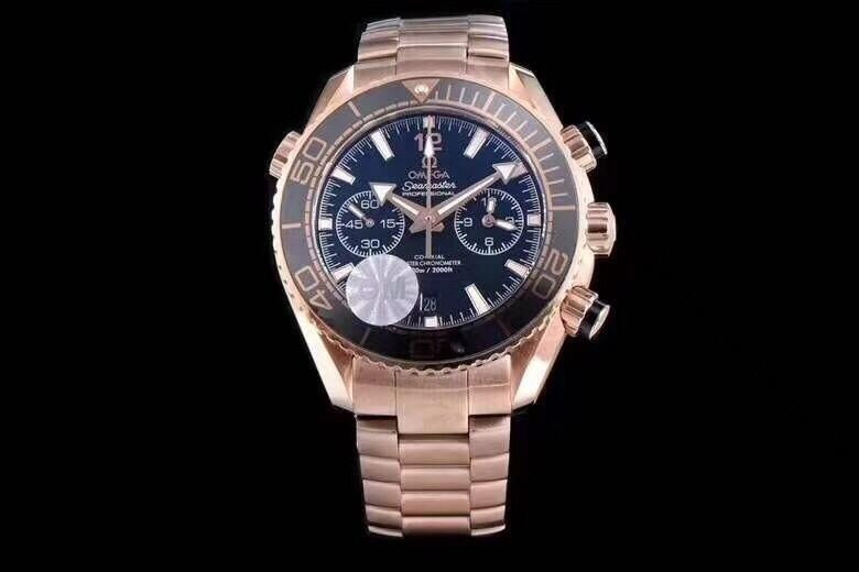 Omega - Planet Ocean 600m V3 45.5mm RG/RG Black OMF Asia7750 Mod 9901