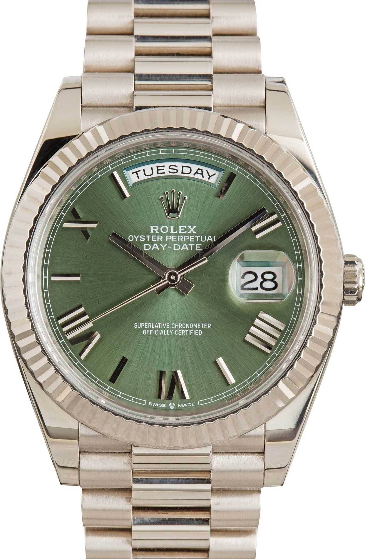 DayDate 228239 40mm SS/SS Green/Rmn RGF VR3255 (Weighted Approx.210g )