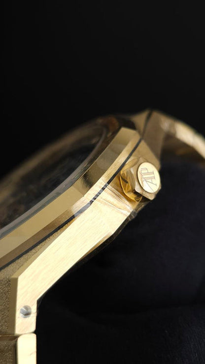 Royal Oak 15412BA Frosted 41mm DIa YG/YG Skeleton Dial THBF V3 SH3132 (Free Sprung)