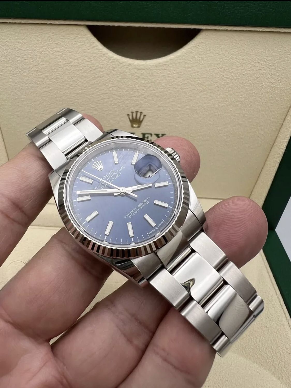 Datejust 126234 36mm Oys SS/SS Blue Textured/Stk ARF DD3235