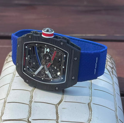 RM67-02 McLaren Black NTPT Skeleton Dial on Orange Elastic Strap AVF V2 CRMA7