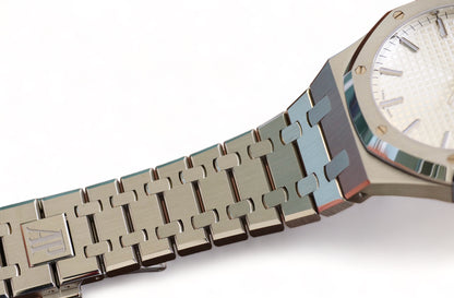 Royal Oak 41mm 15500 SS/SS White/Stk OCTA SA4302 (Free Sprung)