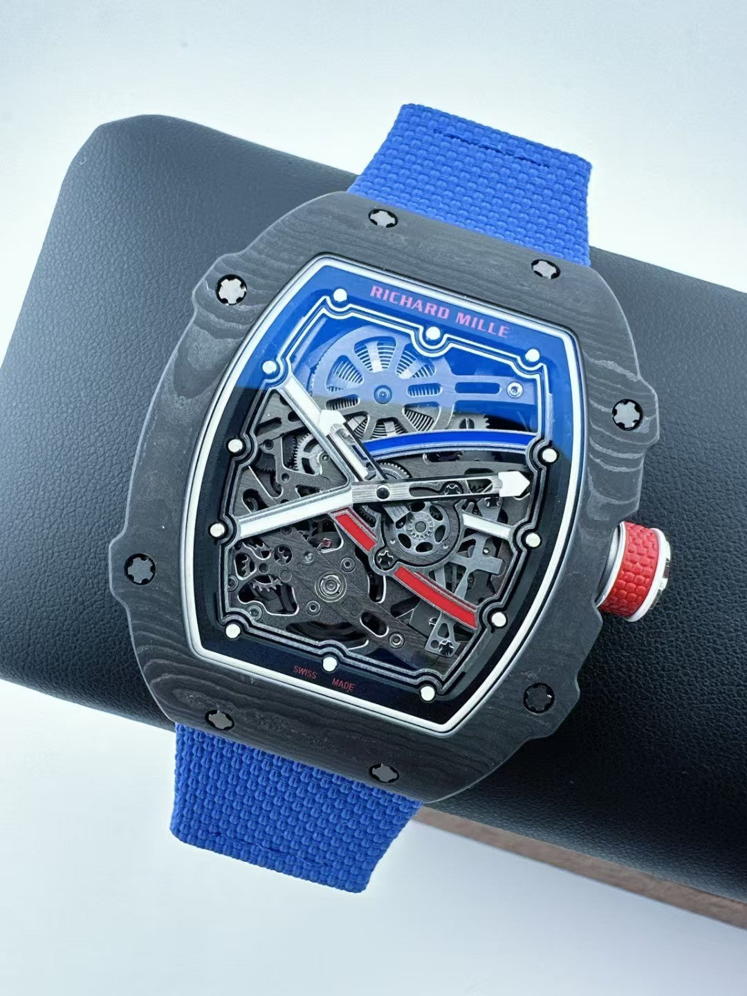 RM67-02 Black NTPT Skeleton Dial on Blue Elastic Strap UMI V2 CRMA7