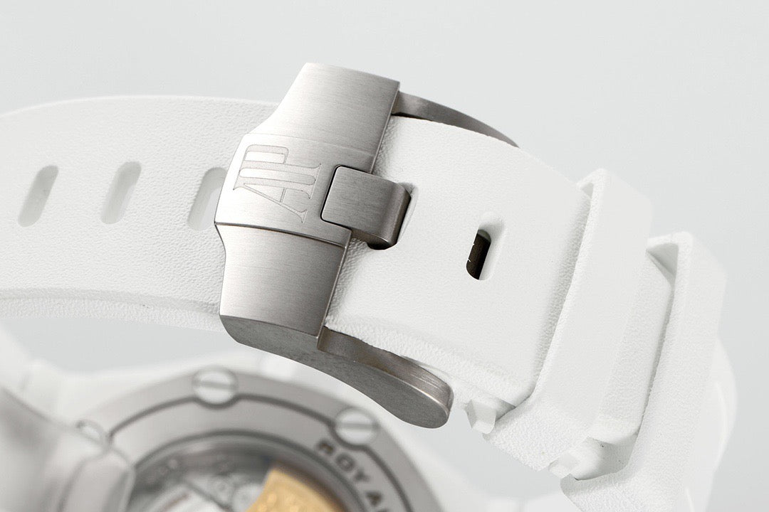 Royal Oak 15707CB 42mm White Ceramic/RU White Dial JF SA3120
