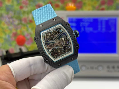 RM67-02 Black NTPT Skeleton Dial on Blue Elastic Strap UMI V2 CRMA7