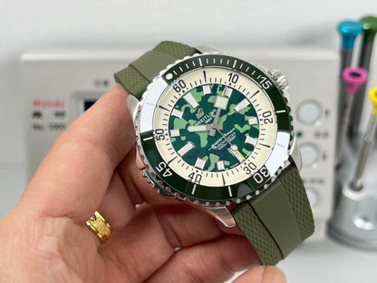 Superocean 46mm SS/RU Camouflage Green Dial BLF A2824