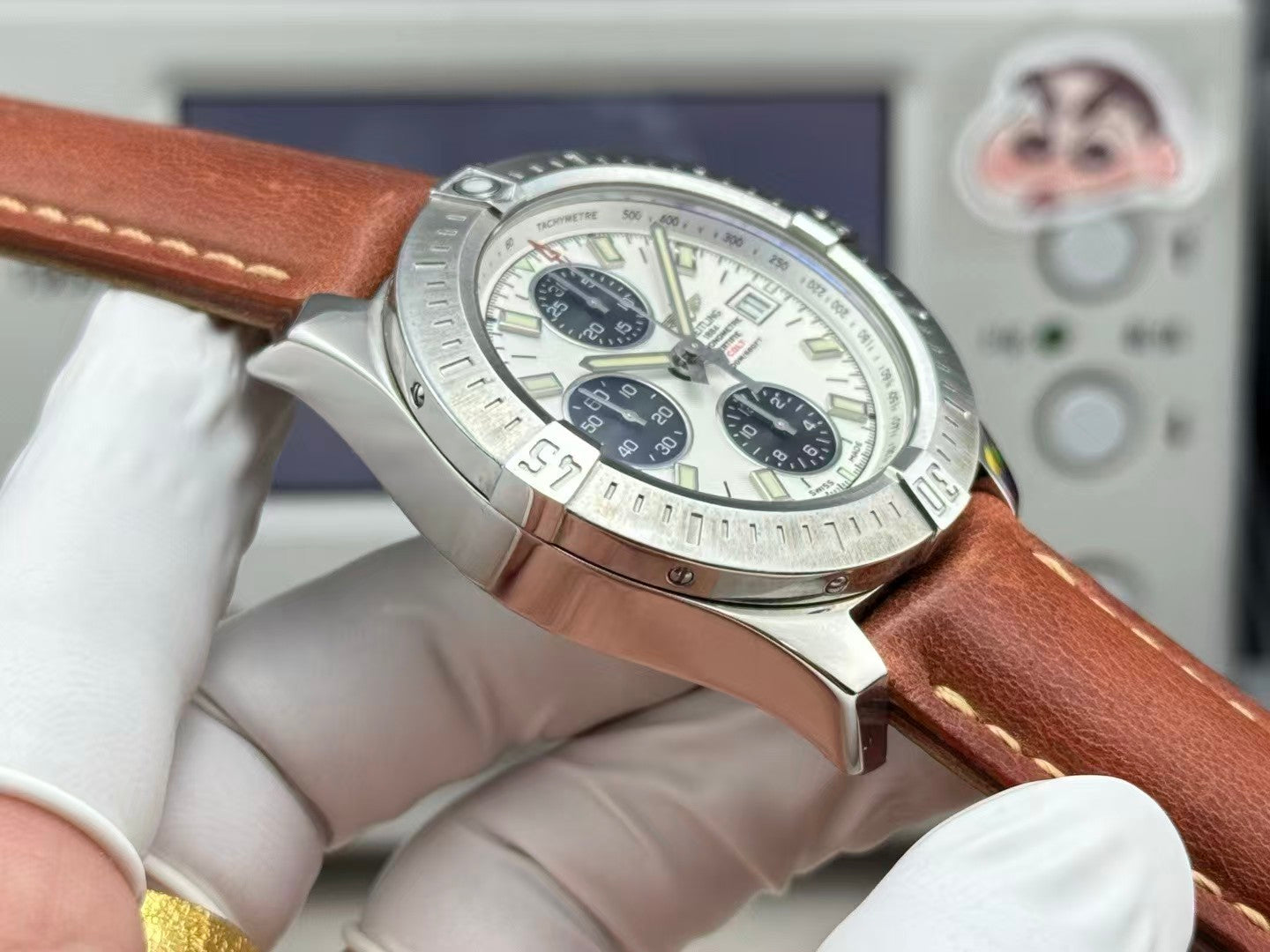 Breitling - Colt 44mm Chronograph Automatic SS/LE White/Stk A7750