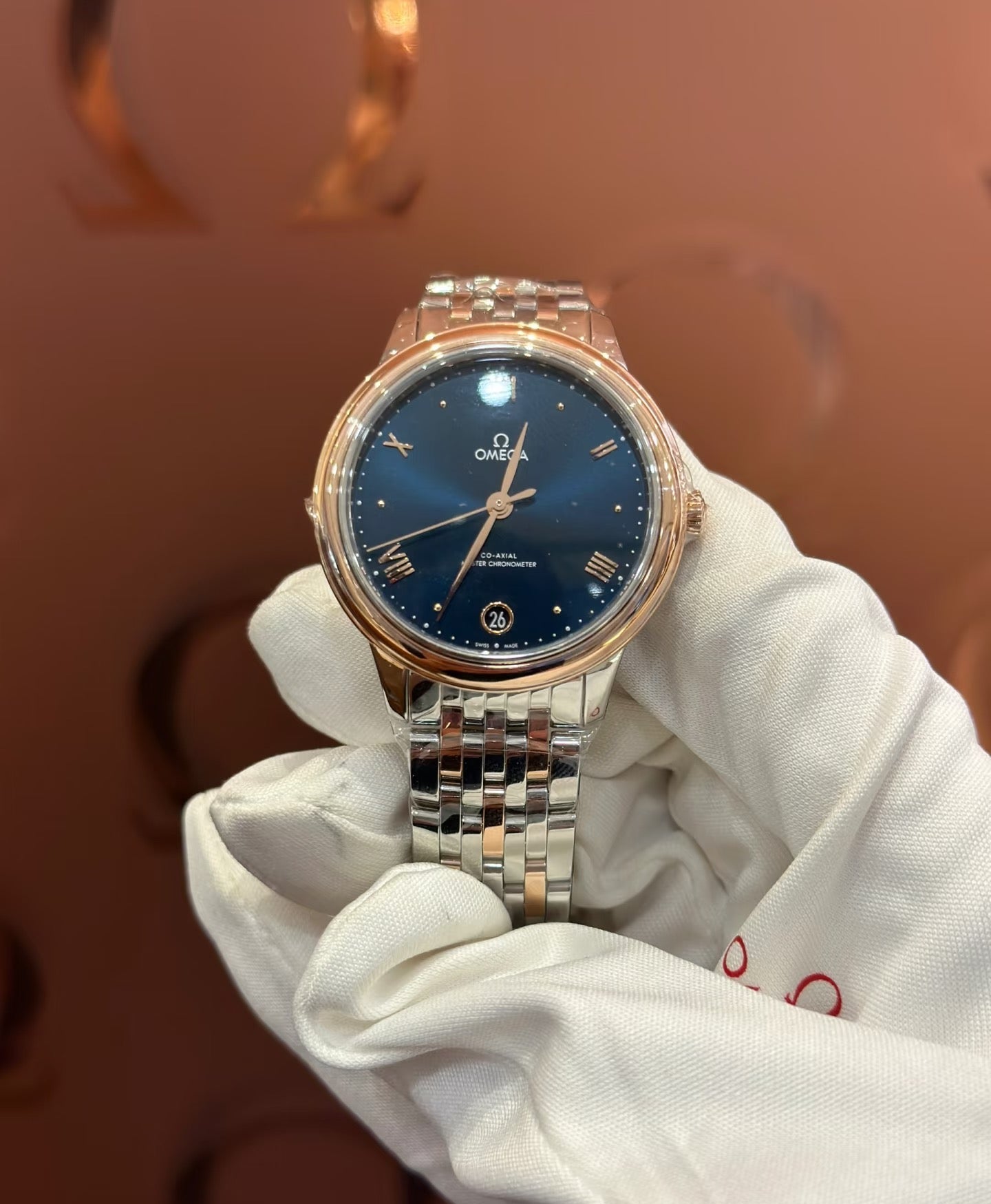 De Ville Prestige Ladies 34mm SS/RG Blue Dial VSF A8800