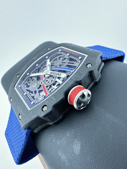 RM67-02 Black NTPT Skeleton Dial on Blue Elastic Strap UMI V2 CRMA7