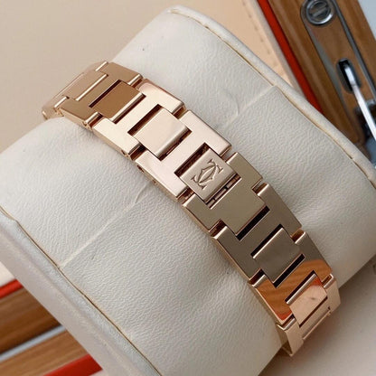 Pasha De Cartier Ladies 30mm Dia RG/RG White Dial AF Quartz
