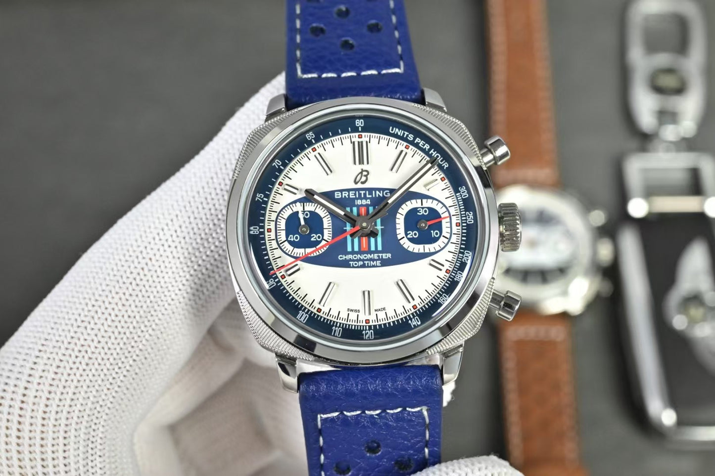 Top Time B01 38mm SSLE WhiteBlue Dial BLF A7750