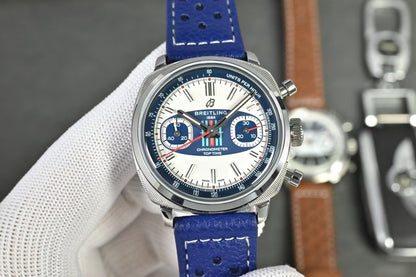 Top Time B01 38mm SSLE WhiteBlue Dial BLF A7750