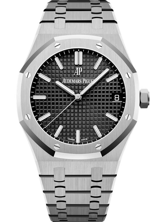 Royal Oak 41mm 15500 SS/SS Black/Stk OCTA SA4302 (Free Sprung)