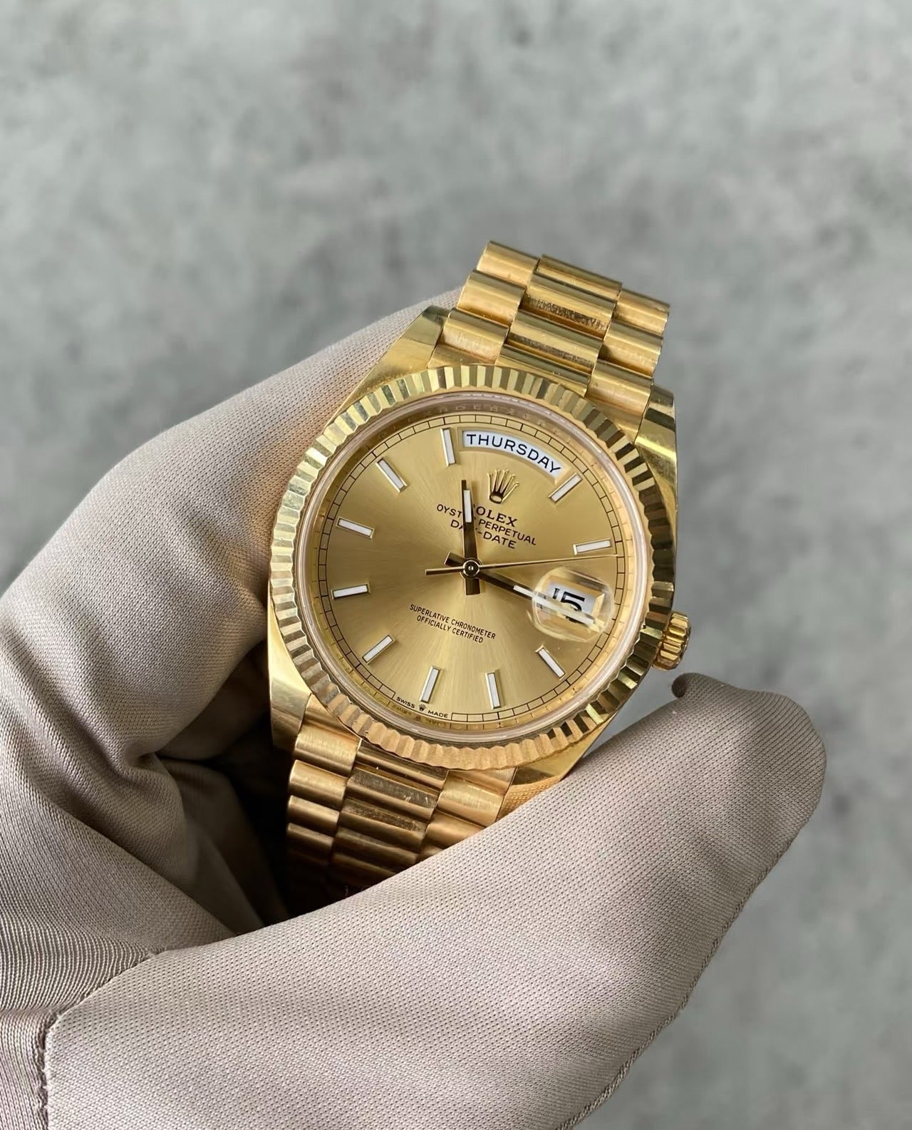 DayDate 228238 40mm YG/YG Gold/Stk VSF V2 DD3255 (Gain Weight Approx.182g)