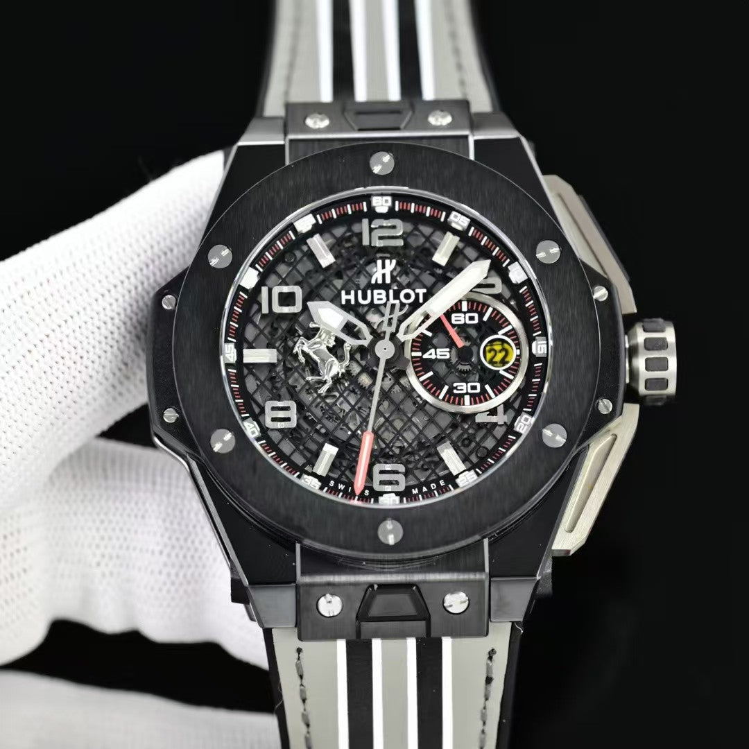 Big Bang Ferrari 45mm Ceramic/TI/RU Black Seketon Dail HBF HUB1241