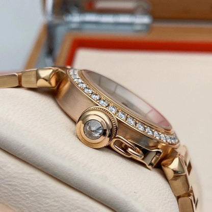 Pasha De Cartier Ladies 30mm Dia RG/RG White Dial AF Quartz