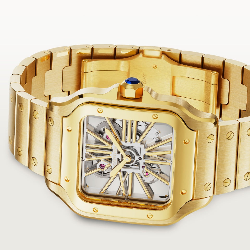 Santos De Cartier 40mm YG/YG Gold Skeleton Dial RICHF V2 9611MC Surer Clone