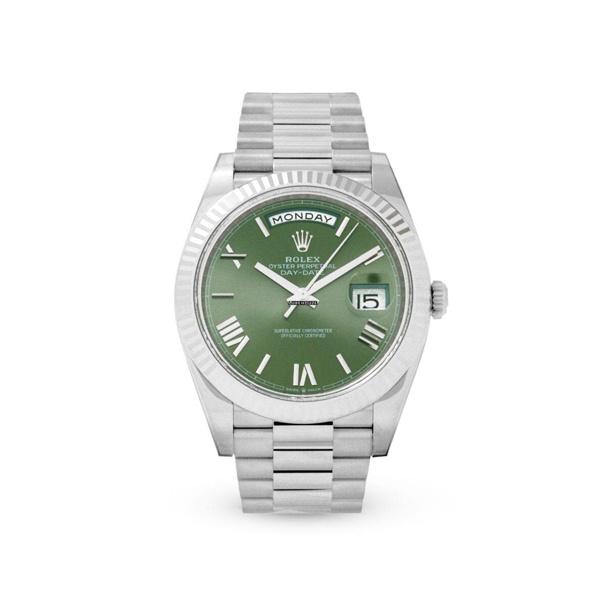 DayDate 228239 40mm SS/SS Green/Rmn RGF VR3255 (Weighted Approx.210g )
