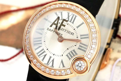Ballon Blanc Ladies 30mm Black Dia RG/LE Silver Dial AF Quartz