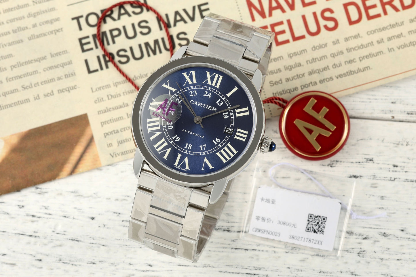 Ronde Solo Date 42mm SS/SS Blue Dial AF MY9015