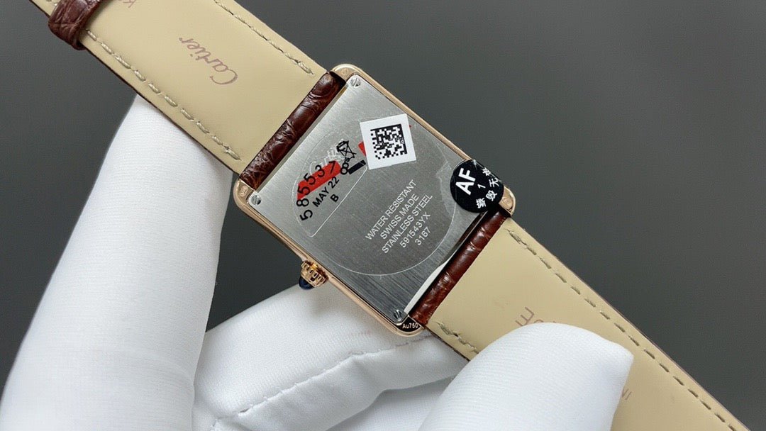 Tank Louis 25.5mm YG/LE Silver Dial AF Quartz