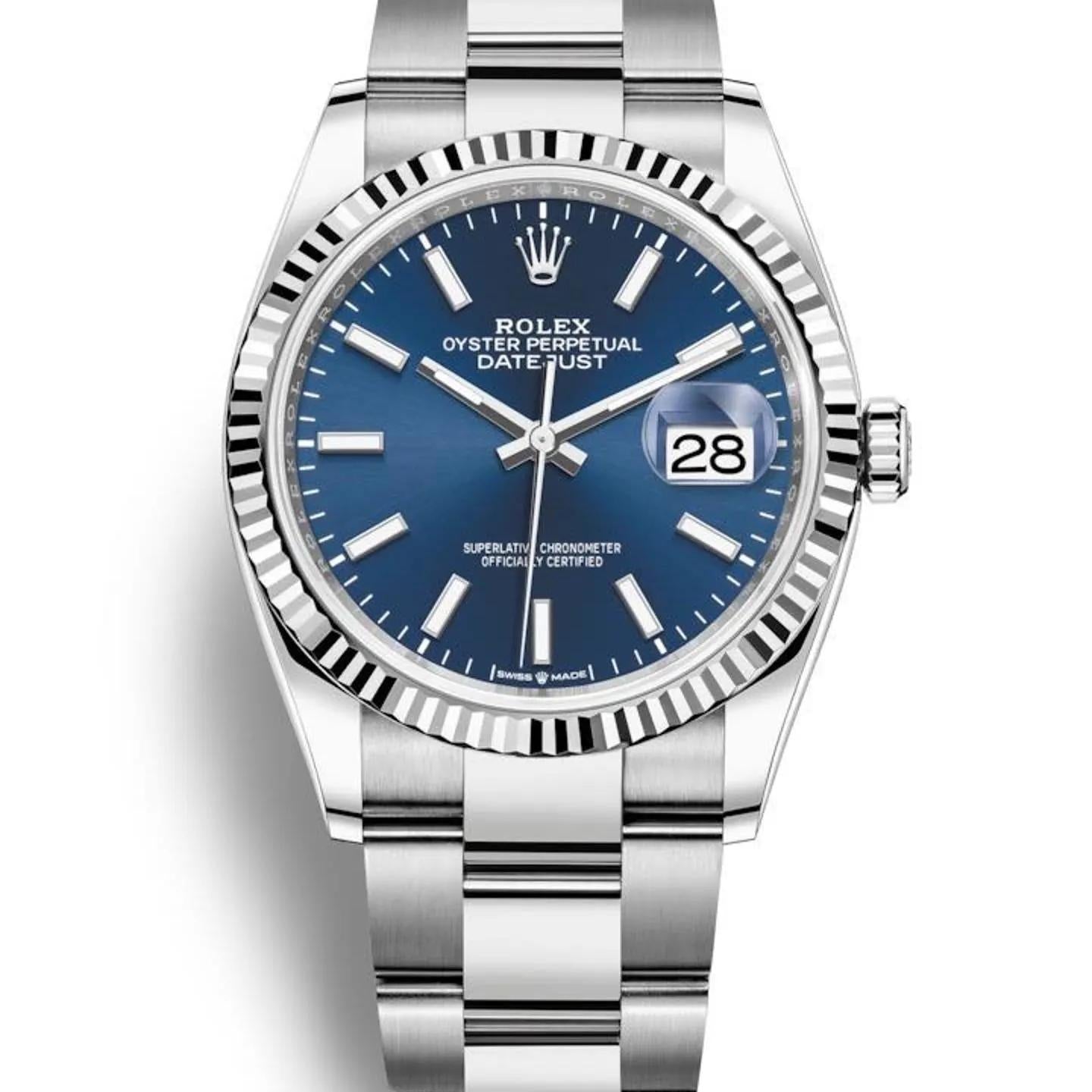 Datejust 126234 36mm Oys SS/SS Blue Textured/Stk ARF DD3235