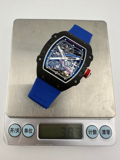 RM67-02 Black NTPT Skeleton Dial on Blue Elastic Strap UMI V2 CRMA7