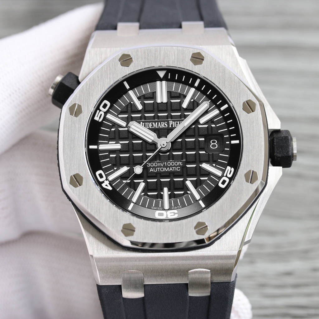 Royal Oak Offshore Diver 15703 42mm SS/RU Black/Stk APSF SA3120 Super Clone