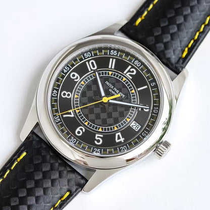 Calatrava 6007 40mm SS/LE Black/Yellow PPF 330SC