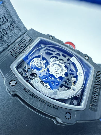 RM67-02 Black NTPT Skeleton Dial on Blue Elastic Strap UMI V2 CRMA7