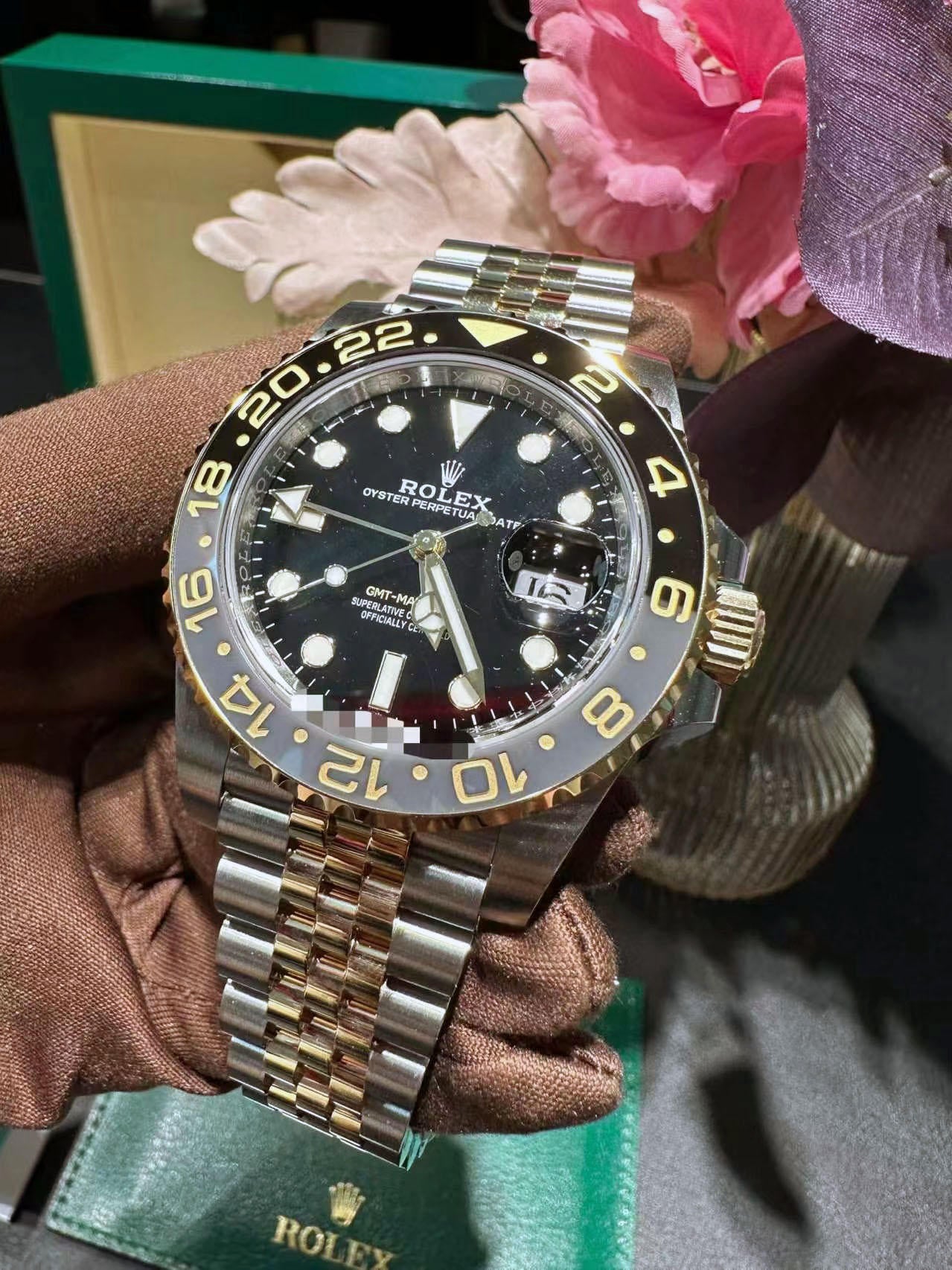 GMT Master II 126713 Jub 40mm SS/YG Black Dial QF JH3285 (Weighted Approx.168g) (Free Sprung)